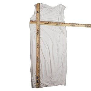 Vince Jersey Knit Sheath Dress XS Women White Sleeveless Double Fabric Viscose